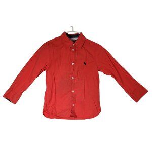 H&M Boys Long Sleeved Button Down Red Shirt Pre-Owned Size 4T